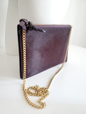 Kate & Mel Burgundy Genuine Calf Hair Trio Crossbody Bag Clutch